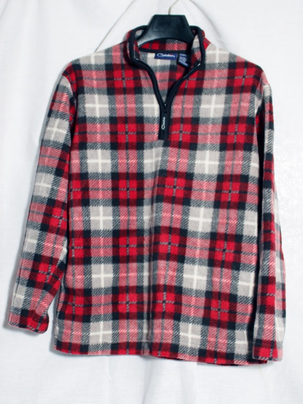 VTG- Catalina plaid fleece 1/4-zip pullover S